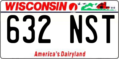 WI license plate 632NST