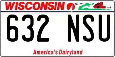 WI license plate 632NSU