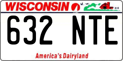 WI license plate 632NTE