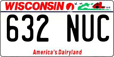 WI license plate 632NUC