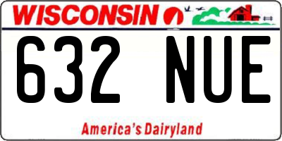 WI license plate 632NUE