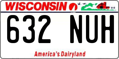 WI license plate 632NUH