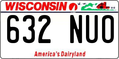 WI license plate 632NUO
