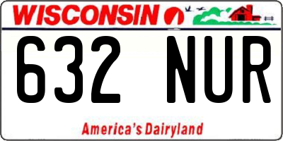WI license plate 632NUR