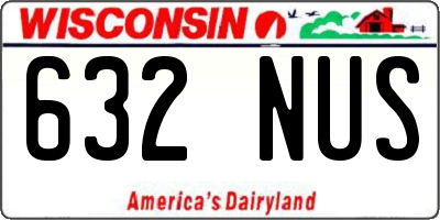 WI license plate 632NUS