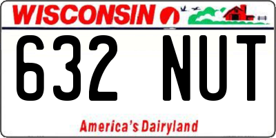 WI license plate 632NUT
