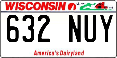 WI license plate 632NUY