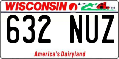 WI license plate 632NUZ