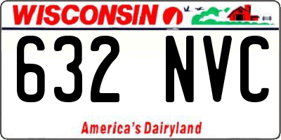 WI license plate 632NVC