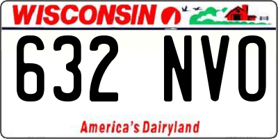 WI license plate 632NVO