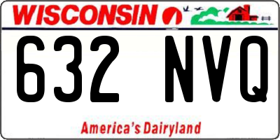 WI license plate 632NVQ