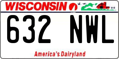 WI license plate 632NWL