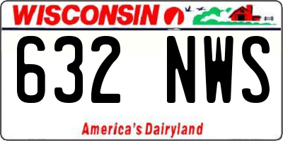 WI license plate 632NWS