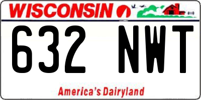 WI license plate 632NWT