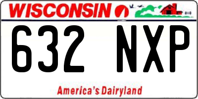 WI license plate 632NXP