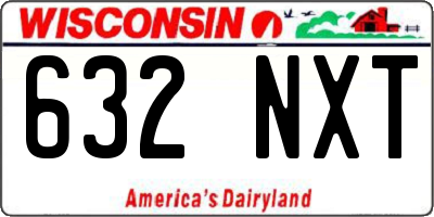 WI license plate 632NXT