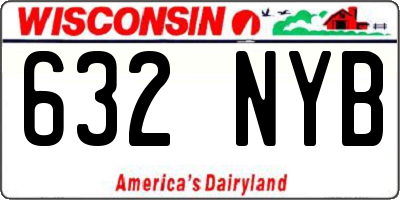 WI license plate 632NYB