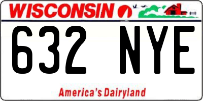 WI license plate 632NYE