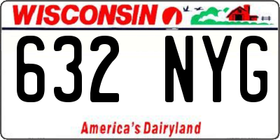 WI license plate 632NYG