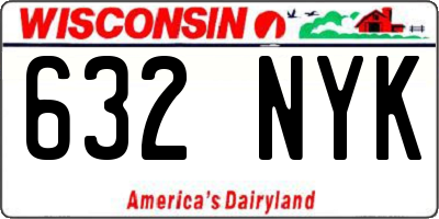 WI license plate 632NYK