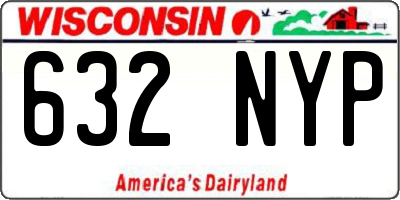WI license plate 632NYP