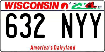 WI license plate 632NYY
