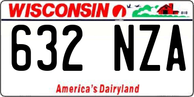 WI license plate 632NZA