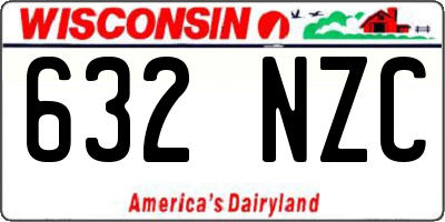 WI license plate 632NZC