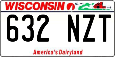 WI license plate 632NZT