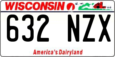 WI license plate 632NZX