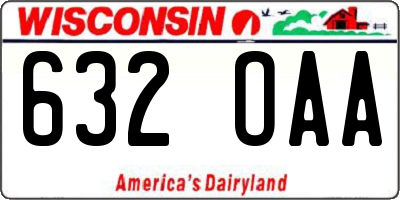 WI license plate 632OAA