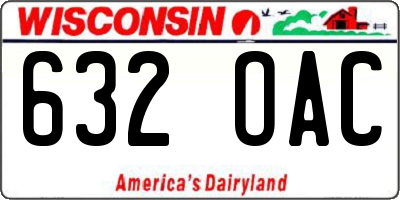 WI license plate 632OAC