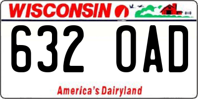 WI license plate 632OAD