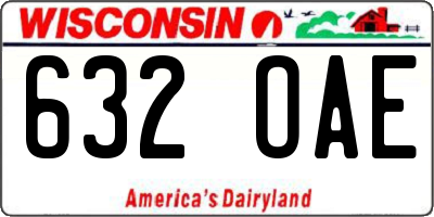 WI license plate 632OAE