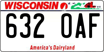 WI license plate 632OAF