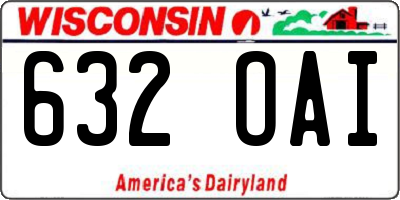 WI license plate 632OAI