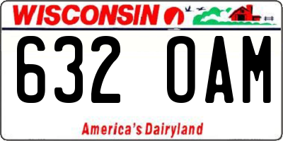 WI license plate 632OAM