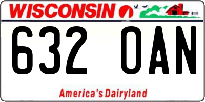 WI license plate 632OAN