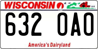 WI license plate 632OAO