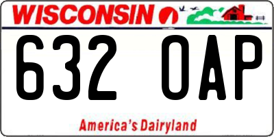 WI license plate 632OAP