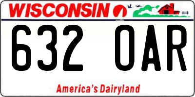 WI license plate 632OAR