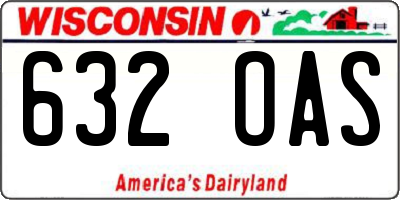 WI license plate 632OAS