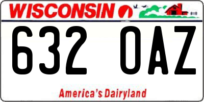 WI license plate 632OAZ