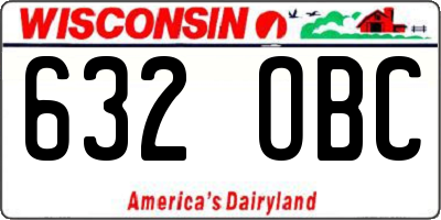 WI license plate 632OBC