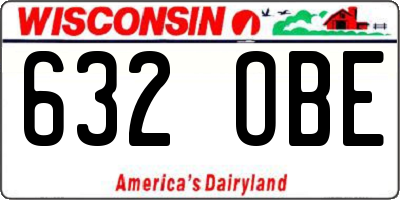 WI license plate 632OBE