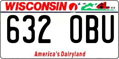 WI license plate 632OBU