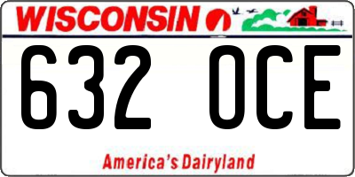 WI license plate 632OCE