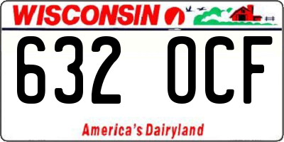 WI license plate 632OCF