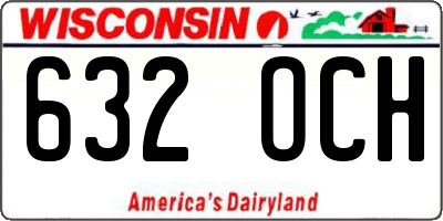 WI license plate 632OCH