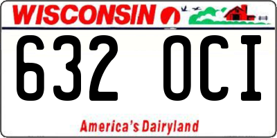 WI license plate 632OCI